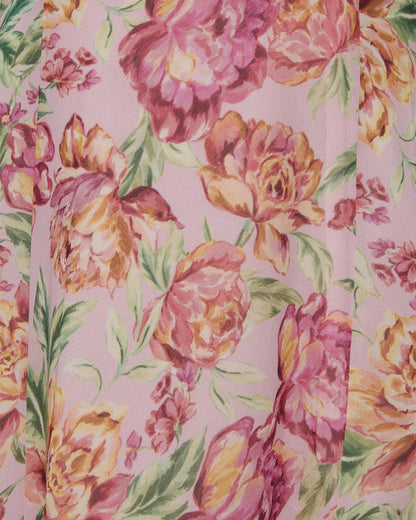 Dahlia Dreams Draped Floral Maxi Dress