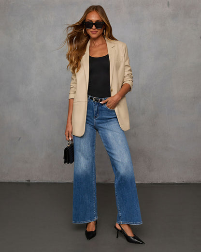Don't Wait Up Leather Blazer