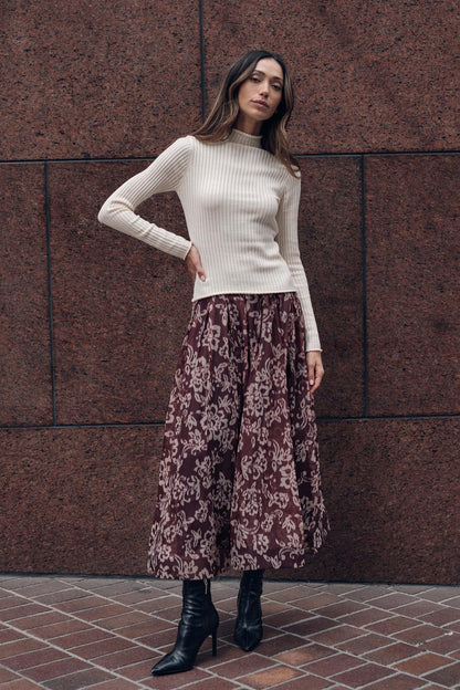 Blooming Grace Floral Organza Circle Midi Skirt
