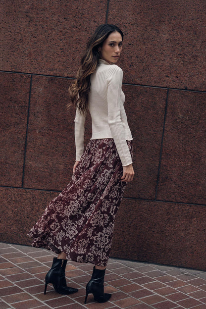Blooming Grace Floral Organza Circle Midi Skirt