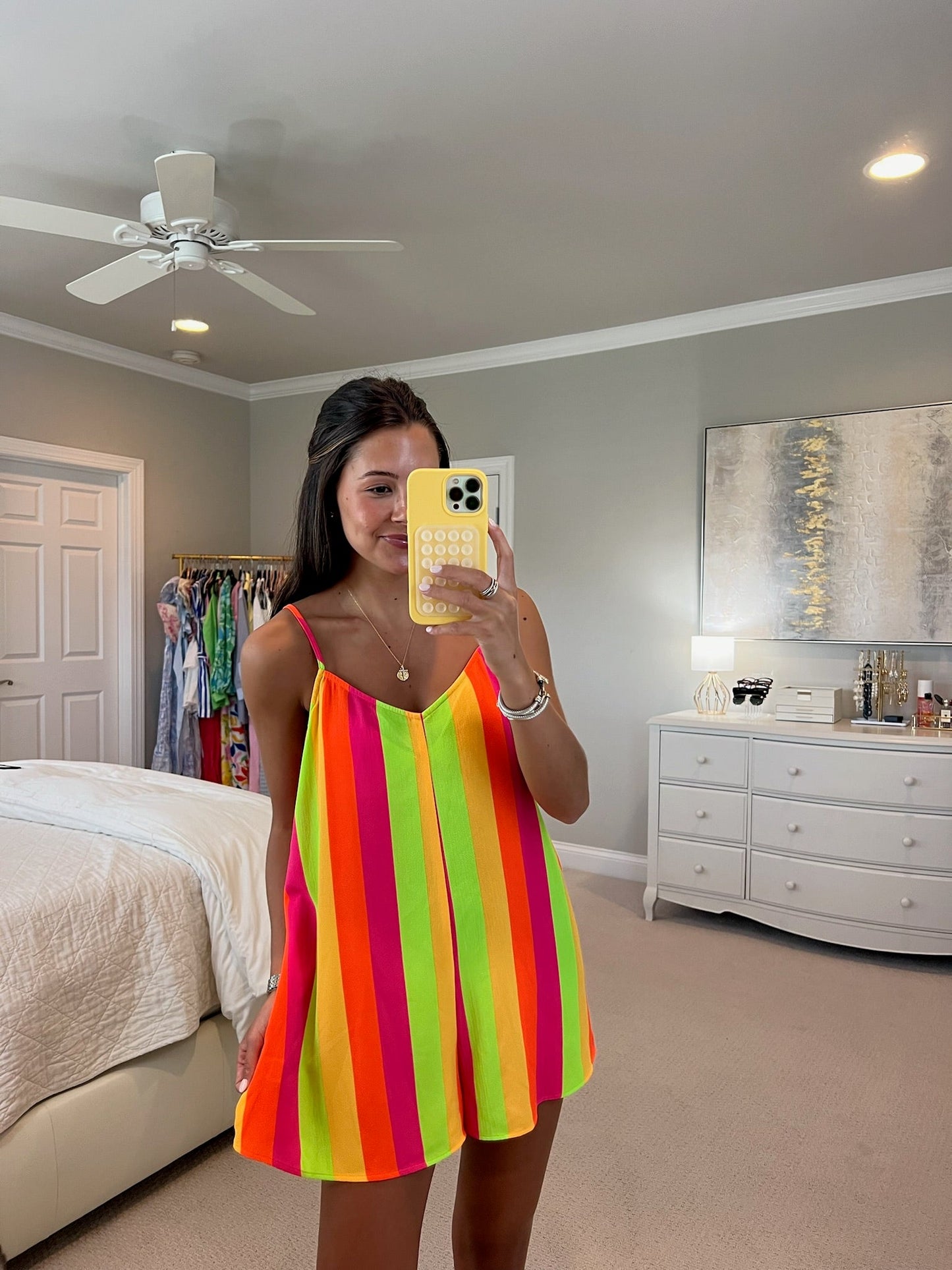 Rascal Romper - Neon Vacay Stripe