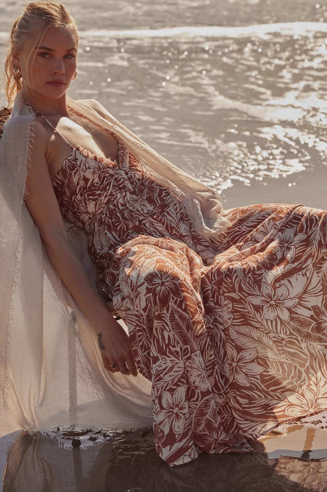 Tropical Tango Floral-Print Halter Maxi Dress