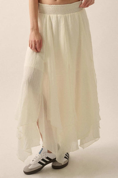 Free as Air Layered Gauze Handkerchief Maxi Skirt
