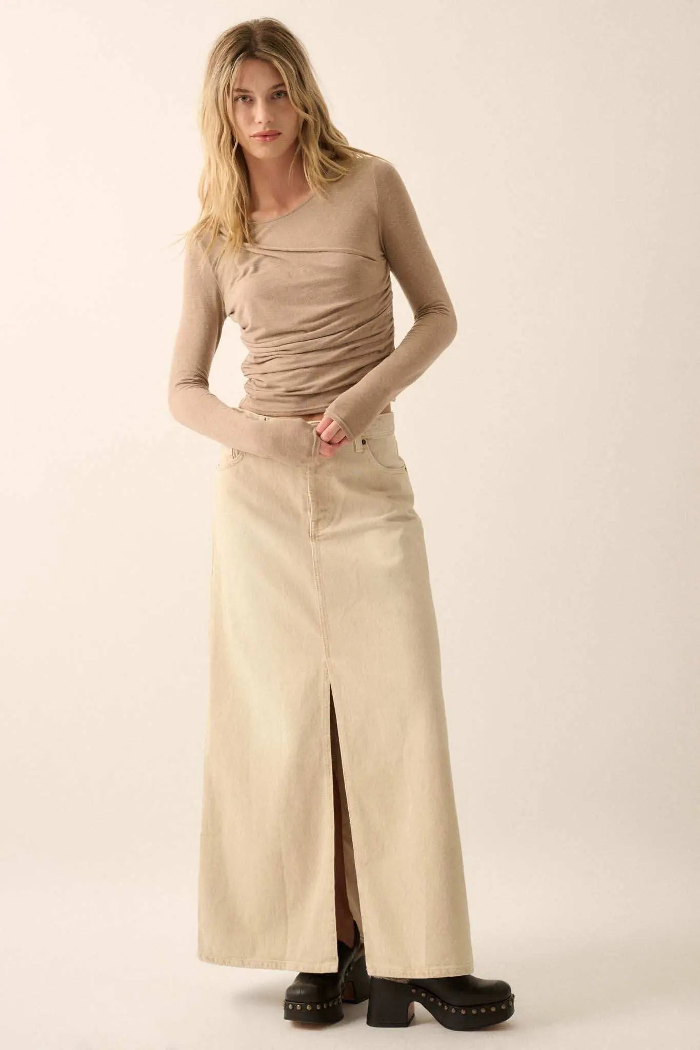 Under Wraps Asymmetrical Layered Baby Rib Top