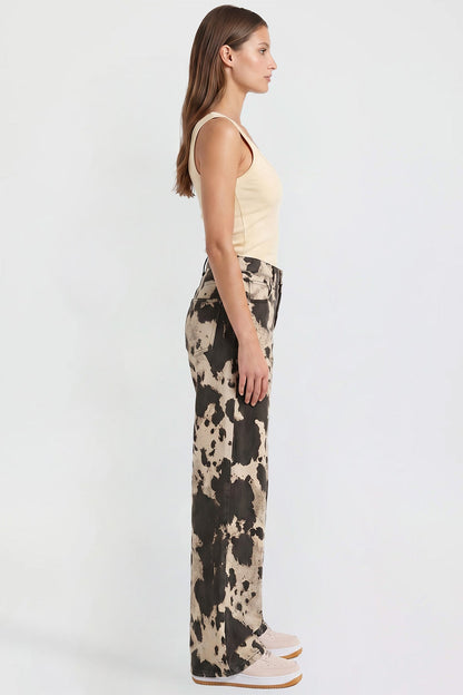 Women's Britney Printed Wide Leg Jeans