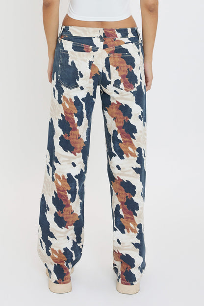 Women's Britney Printed Wide Leg Jeans