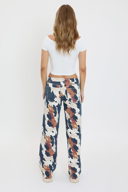 Women's Britney Printed Wide Leg Jeans