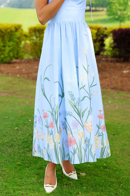 Mirabelle Dress - Baby Blue Floral