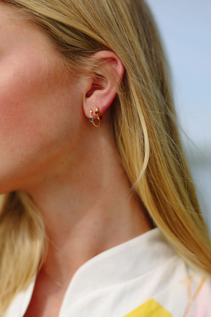 Sapphire Braided Hoops