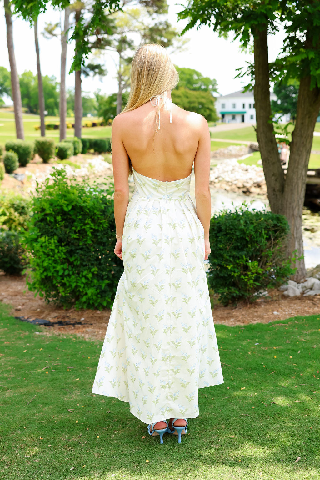 Sage Dress - Cream Floral