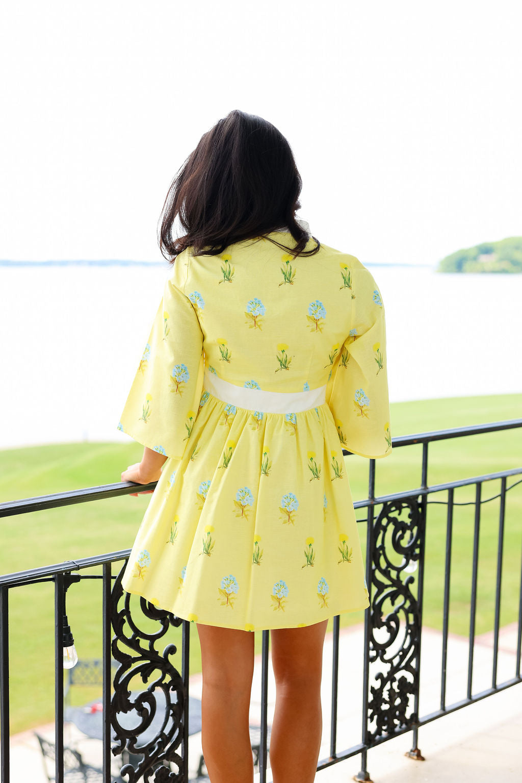 Victoria Mini Dress - Yellow Floral