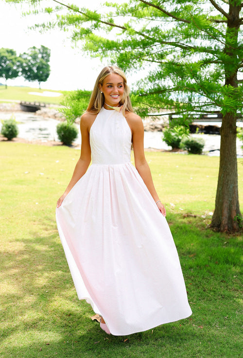 Sage Dress - Pink/White