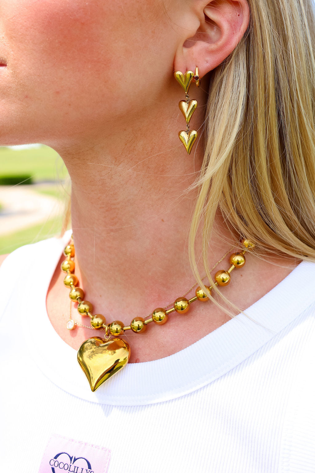 Tiered Heart Earring