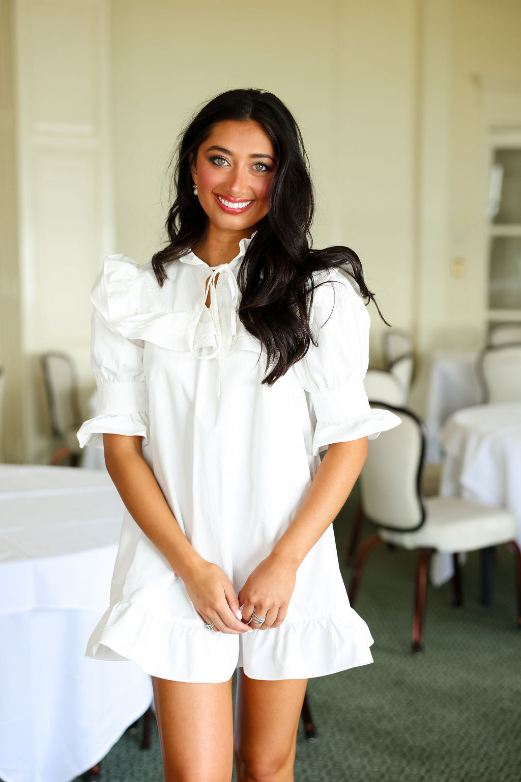 The Getaway Short Sleeve Mini - White PREORDER