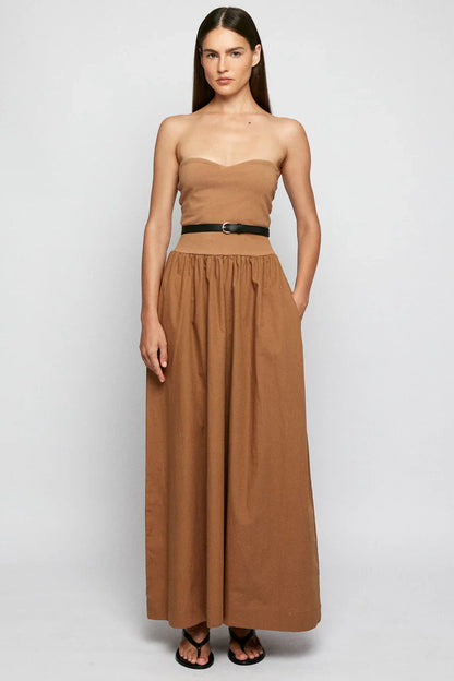 Split Bodice Belted Midi - Simply Taupe SWF
