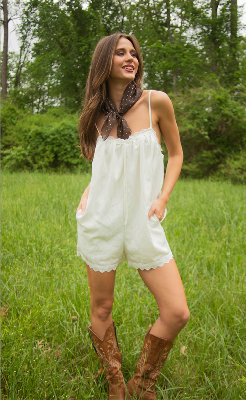 this is the moment lace trim romper