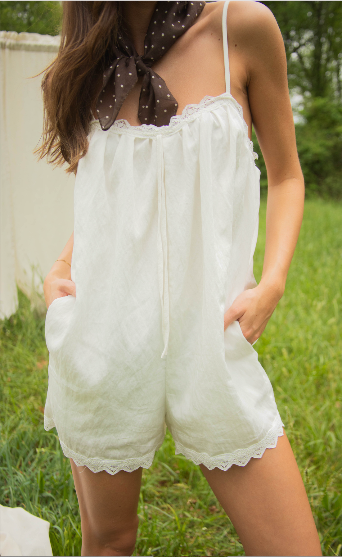 this is the moment lace trim romper