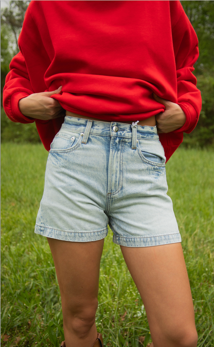 pistola: saige high rise a-line short - berkeley