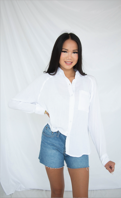 z supply: the perfect airy top - white