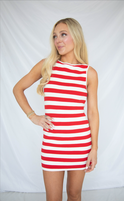 show me your mumu: cameron mini dress - red stripe