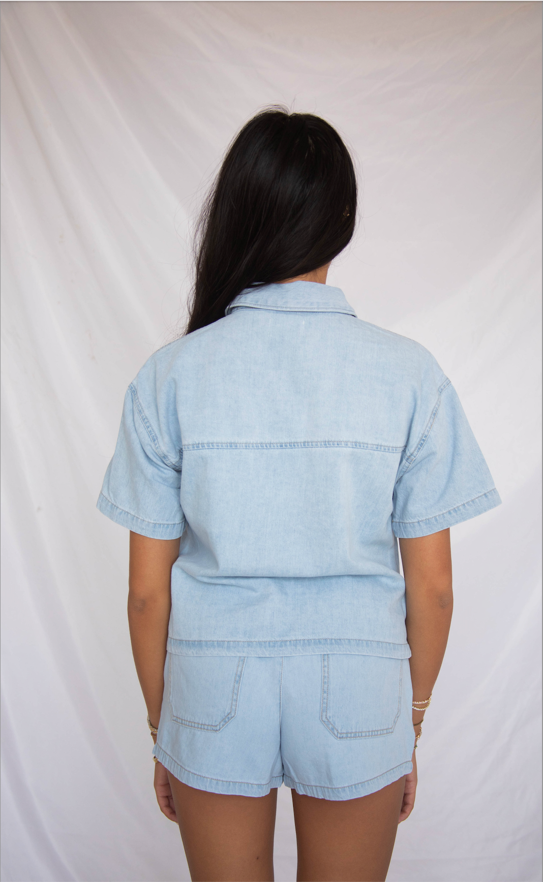 z supply: everyday denim button up - coastal water