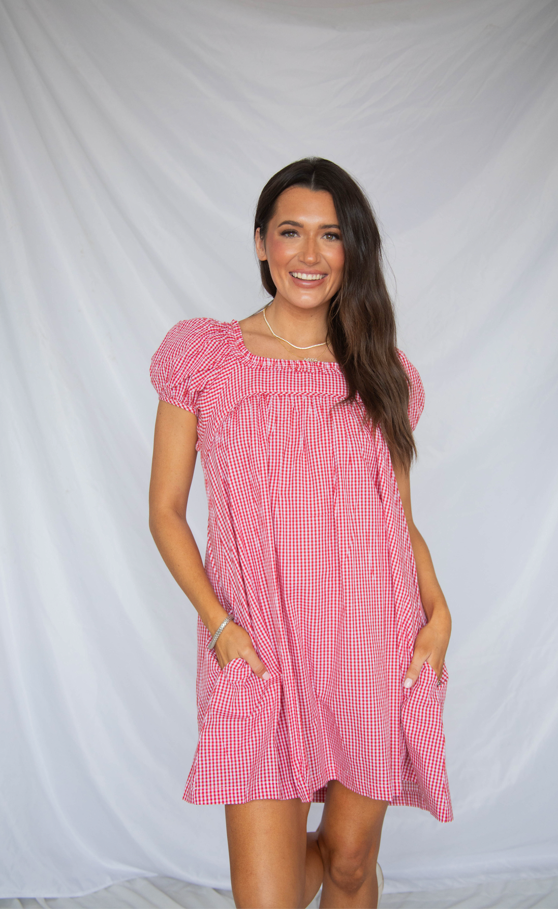 picnic date gingham mini dress