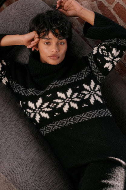 Mountain High Alpine-Knit Midi Sweater Dress