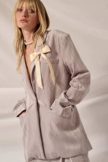 Living Luxuriously Oversize Crinkle Velvet Blazer