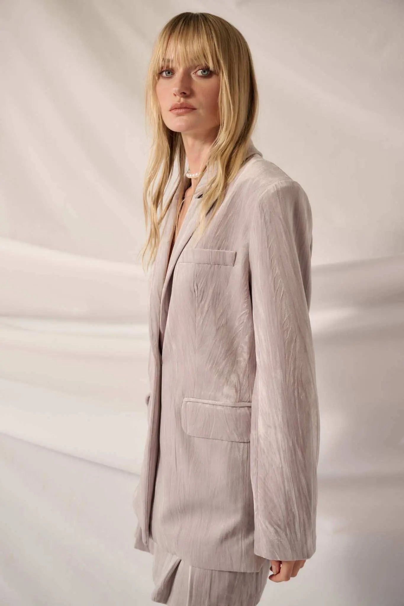 Living Luxuriously Oversize Crinkle Velvet Blazer