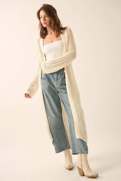 Beautiful Truth Crochet Knit Duster Cardigan