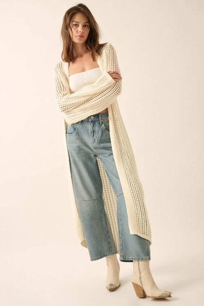Beautiful Truth Crochet Knit Duster Cardigan