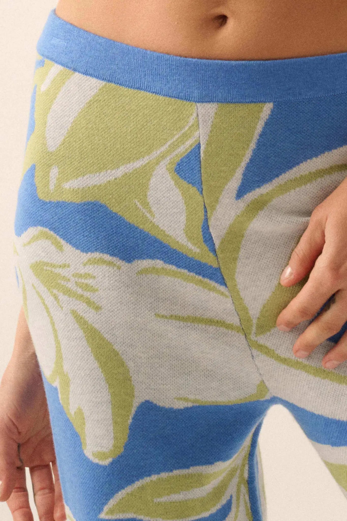 Jungle Vibes Tropical Jacquard Knit Pants