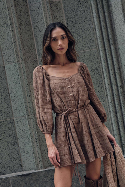 Day by Day Smocked Bubble-Sleeve Romper