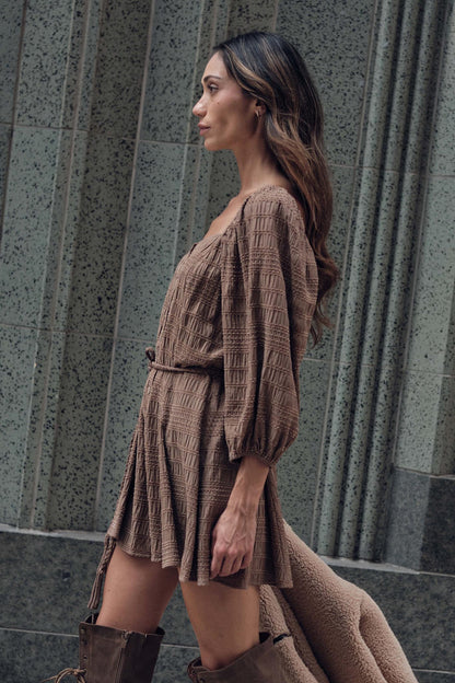 Day by Day Smocked Bubble-Sleeve Romper
