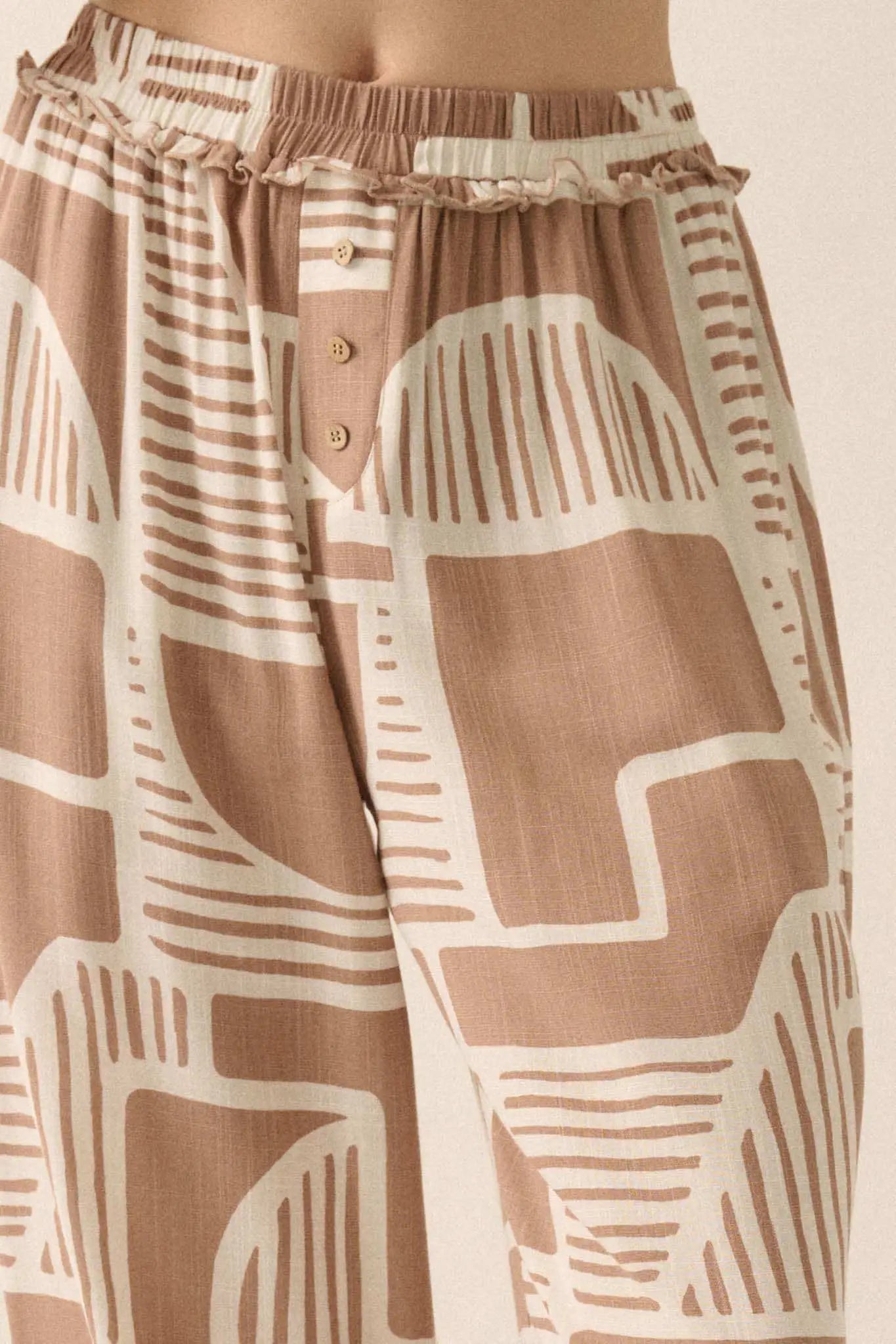 Perfect Shape Geo-Print Wide-Leg Pants