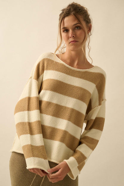 Promise the Label Striped Rolled-Edge Sweater