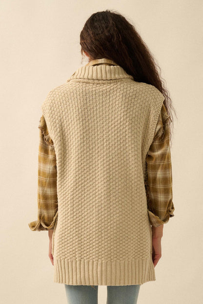 Twist of Fate Cable Knit Oversize Sweater Vest