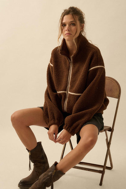 Warming Up Sherpa Fleece Zip-Front Jacket