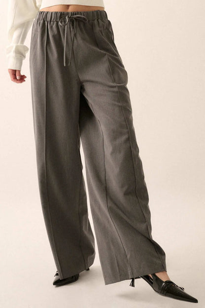 Step Above Twill Wide-Leg Drawstring Pants