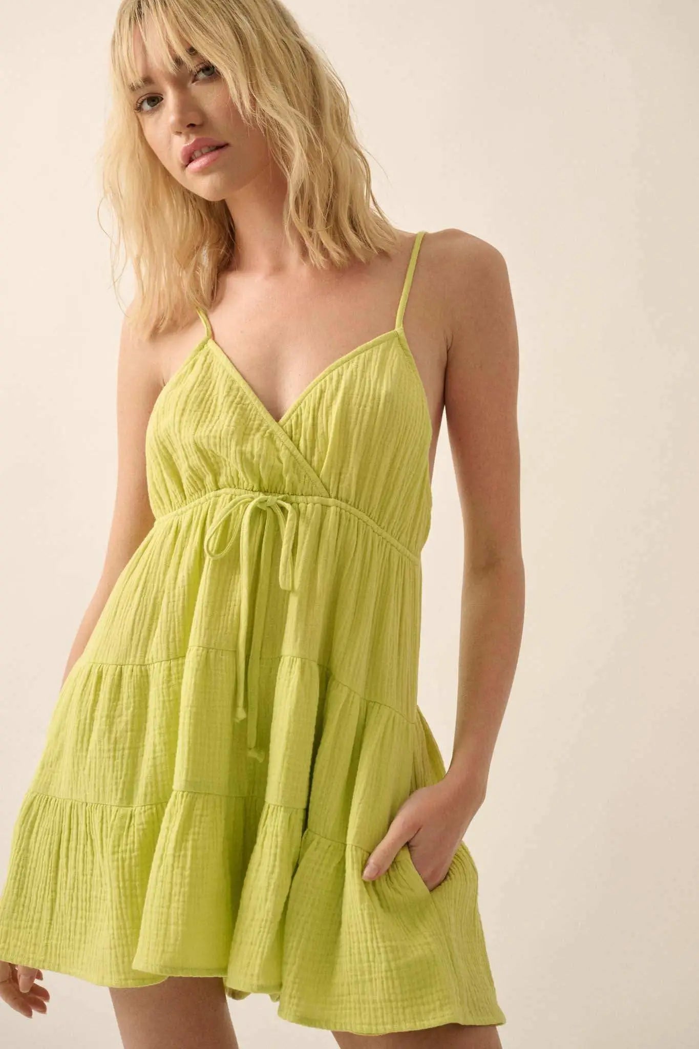 Seaside Serenade Crinkle Cotton Tiered Romper
