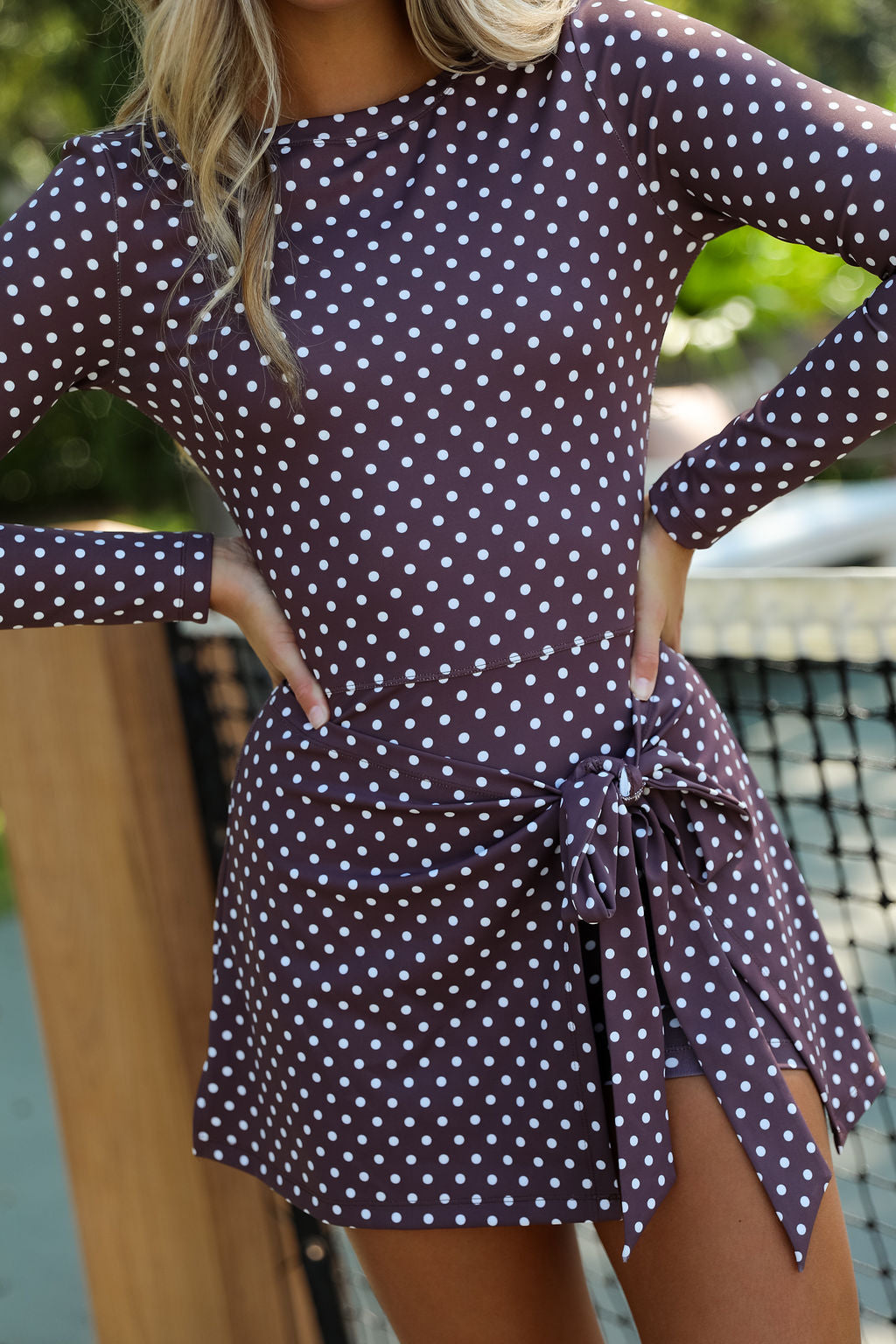 Serena Athletic Dress - Espresso Dot