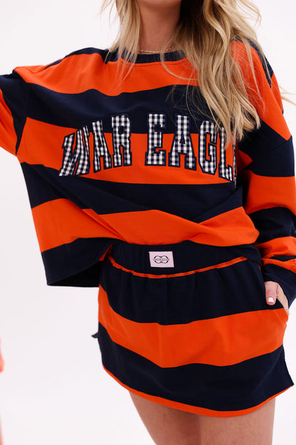 War Eagle Mini Skirt - Auburn Stripe