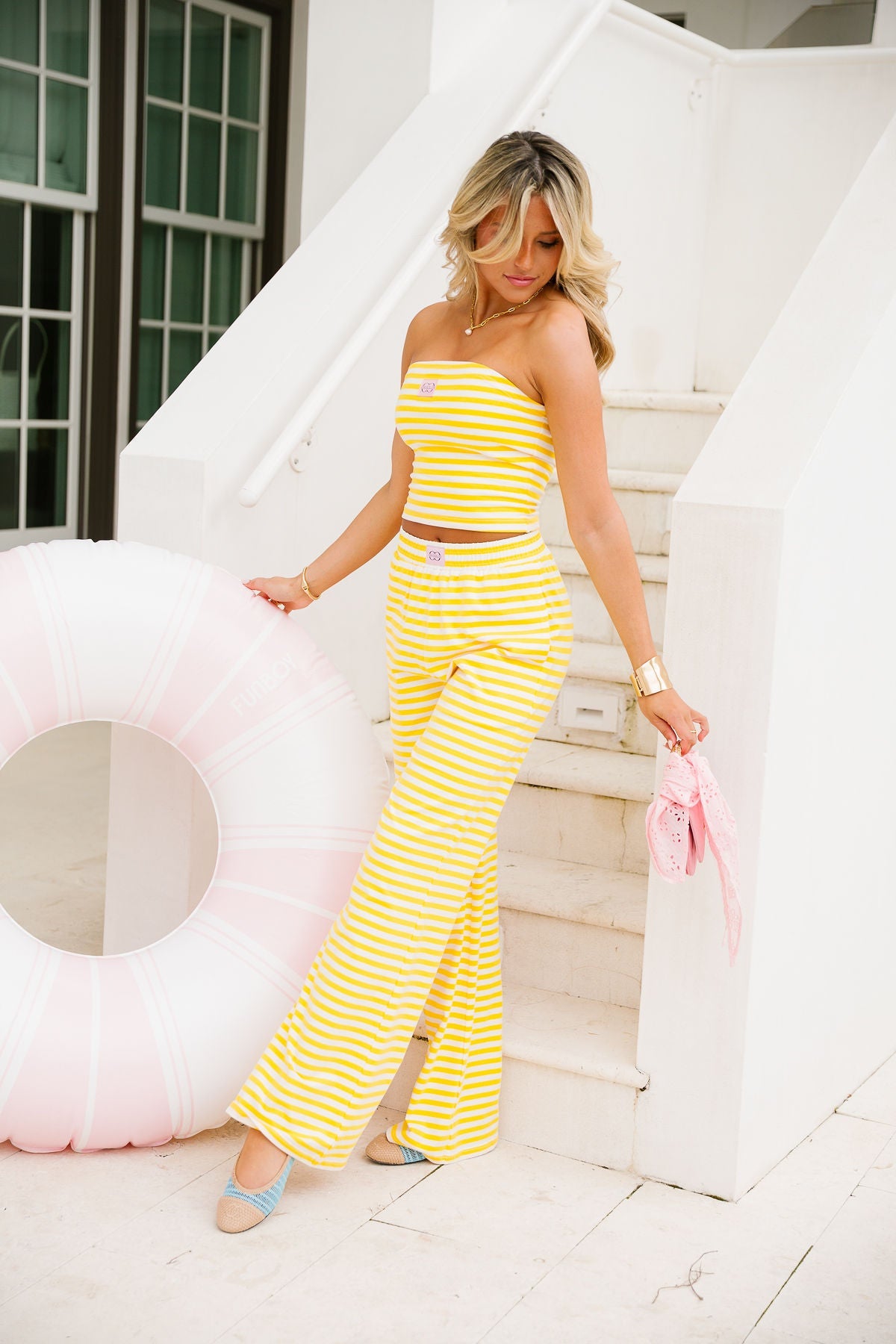 Stripe Wide Leg Pant - Sunbeam