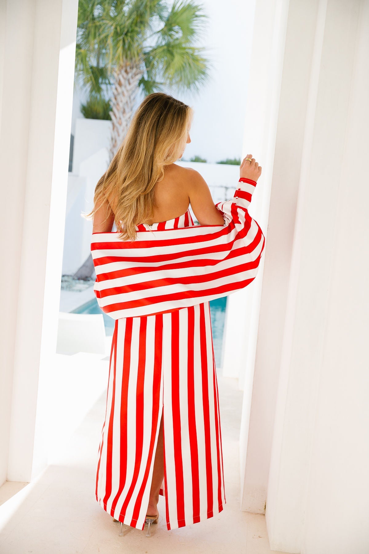Margo Gown - Cherry Stripe