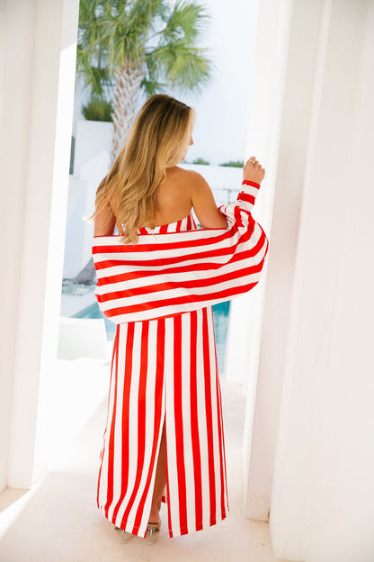 Margo Gown - Cherry Stripe