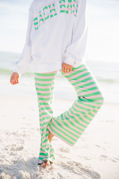 Stripe Wide Leg Pant  - Palm Blush
