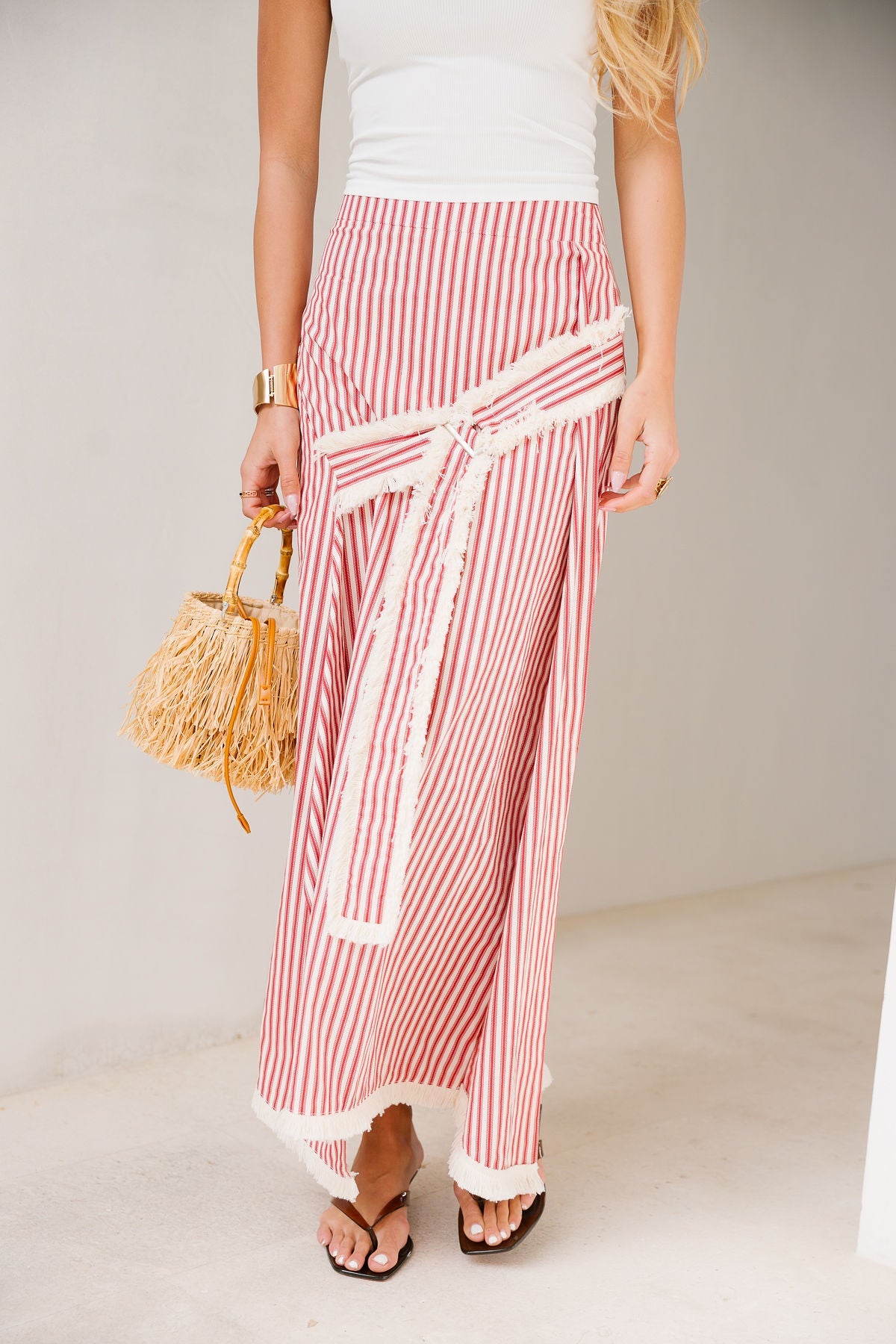 Rowan Skirt - Cherry Stripe