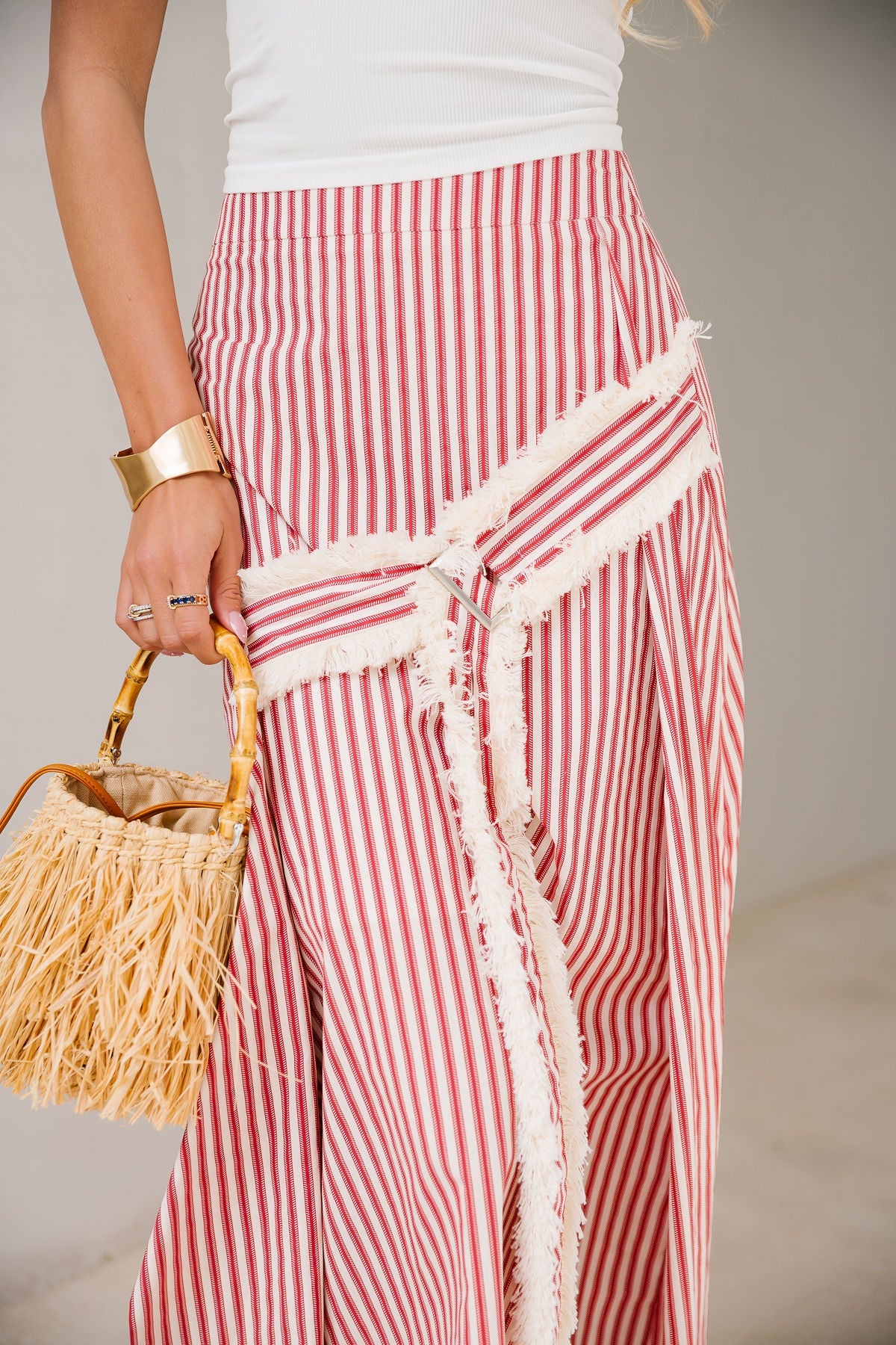 Rowan Skirt - Cherry Stripe