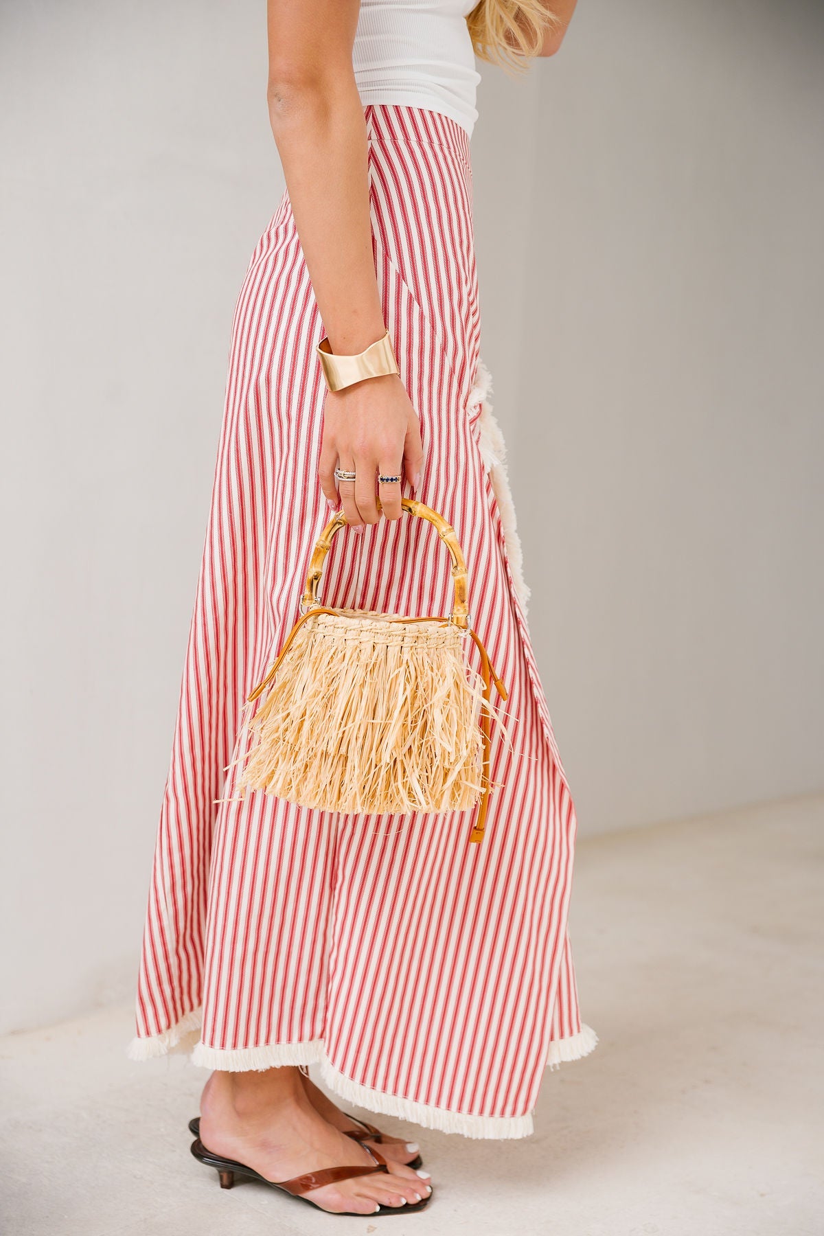 Rowan Skirt - Cherry Stripe