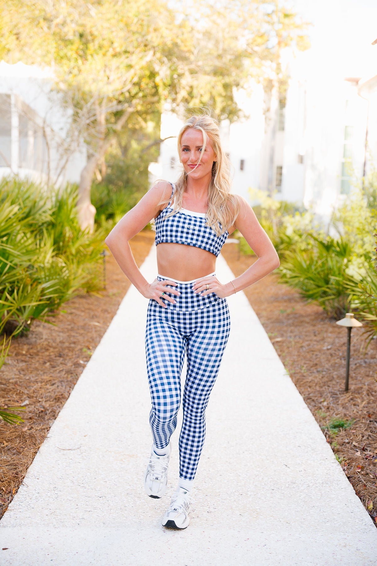 Sculpt Low Impact Bra - Navy Gingham